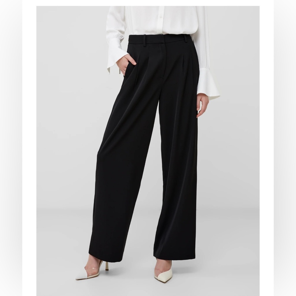 French Connection - Harry Suiting Black Wide Leg Trousers